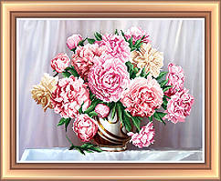 Схема для вишивки бісером Піони ФК-001 (габардин)