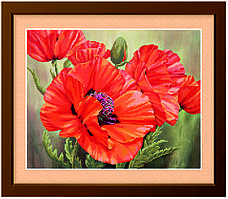Схема для вишивки бісером Червоні маки ФК-006 (габардин)