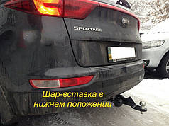 Фаркоп Kia Sportage 4 QL 2015-2018 (Кіа Спортейдж 4) без зняття бампера Американська вставка під квадрат