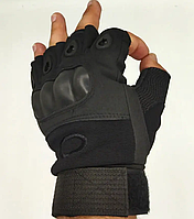 Тактические армейские перчатки с костяшками без пальцев разных цветов M, Черный