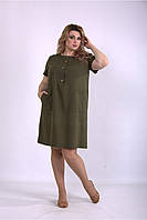 Сукня стильна пряма, льон, батали, від 42 по 74 розмір!