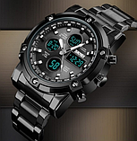 Якісні тактичні військові та армійські годинники skmei з металевим ремінцем, фото 4