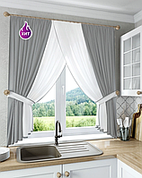 Кухонна тюль арка №1-7- Сірий