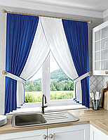 Кухонна тюль арка №1-208- Синій