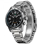 Тактичний сталевий наручний кварцовий годинник з металевим ремінцем з японським механізмом, фото 6