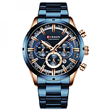 Кварцовий чоловічий наручний класичний годинник стильний з металевим ремінцем з японським механізмом, фото 3