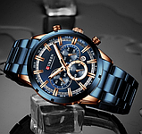 Кварцовий чоловічий наручний класичний годинник стильний з металевим ремінцем з японським механізмом, фото 5