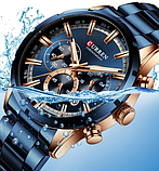 Кварцовий чоловічий наручний класичний годинник стильний з металевим ремінцем з японським механізмом, фото 10