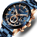 Кварцовий чоловічий наручний класичний годинник стильний з металевим ремінцем з японським механізмом, фото 8