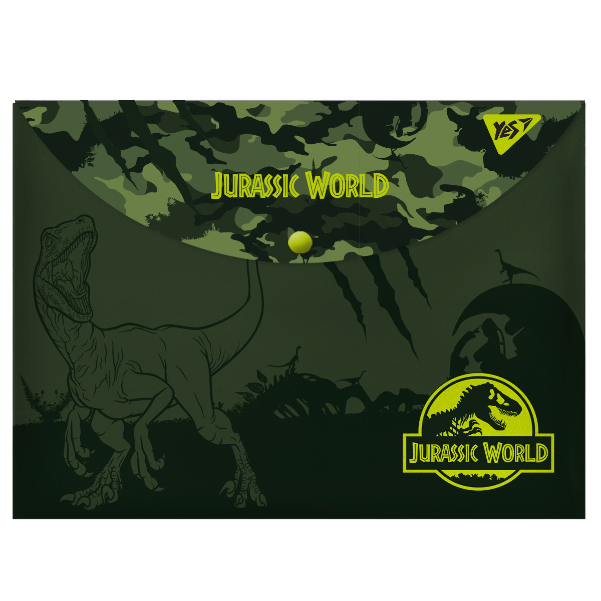 Папка-конверт YES на кнопці А4 JURASSIC WORLD (491739)