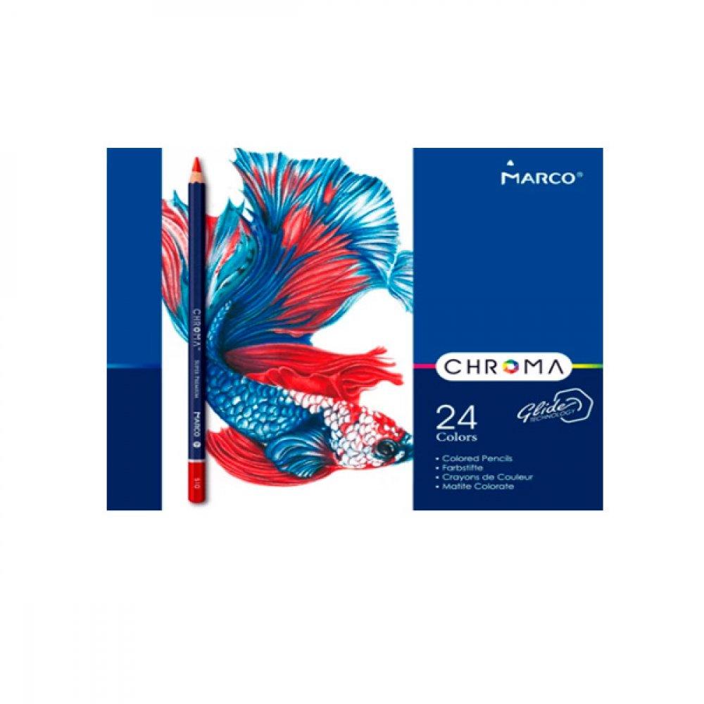 Карандаши цветные Marco 8010 TN металлическая упаковка 24 цветов (8010-24TN), фото 1