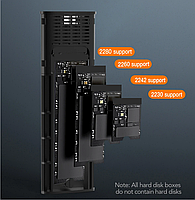 Зовнішня кишеня для M2 SSD NVMe (PCIe) і NGFF (Sata) USB 3.1 Type-C Blueendless 2809SN Original, фото 8
