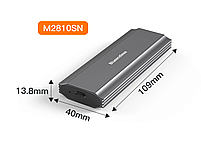 Зовнішня кишеня для M2 SSD NVMe (PCIe) і NGFF (Sata) USB 3.1 Type-C Blueendless 2810SN Original, фото 7