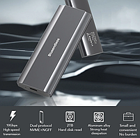 Зовнішня кишеня для M2 SSD NVMe (PCIe) і NGFF (Sata) USB 3.1 Type-C Blueendless 2810SN Original, фото 9