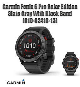 Смарт-годинник Garmin Fenix 6 Pro Solar Edition Slate Gray With Black Band (010-02410-15)