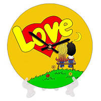 Часы настенные круглые Love желтые 18 см (CH18_P_17LV002)