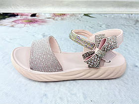 Босоніжки для дівчаток Violeta Бантик Рожеві DL27(236)pink розмір 37 (довжина устілки 23,5 см)