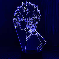 Акриловый светильник-ночник Изуку Мидория 3 синий tty-n001626