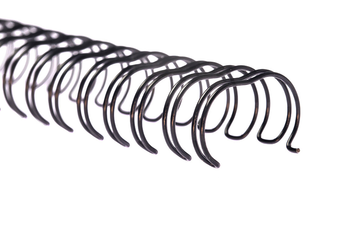Пружина металева діаметром 6.4 мм 100 шт. пач. для плетіння біндером Чорні