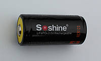 Аккумулятор Soshine 600mah 3,0V LiFePO4 RCR 123 (16340) с защитой (Protected)