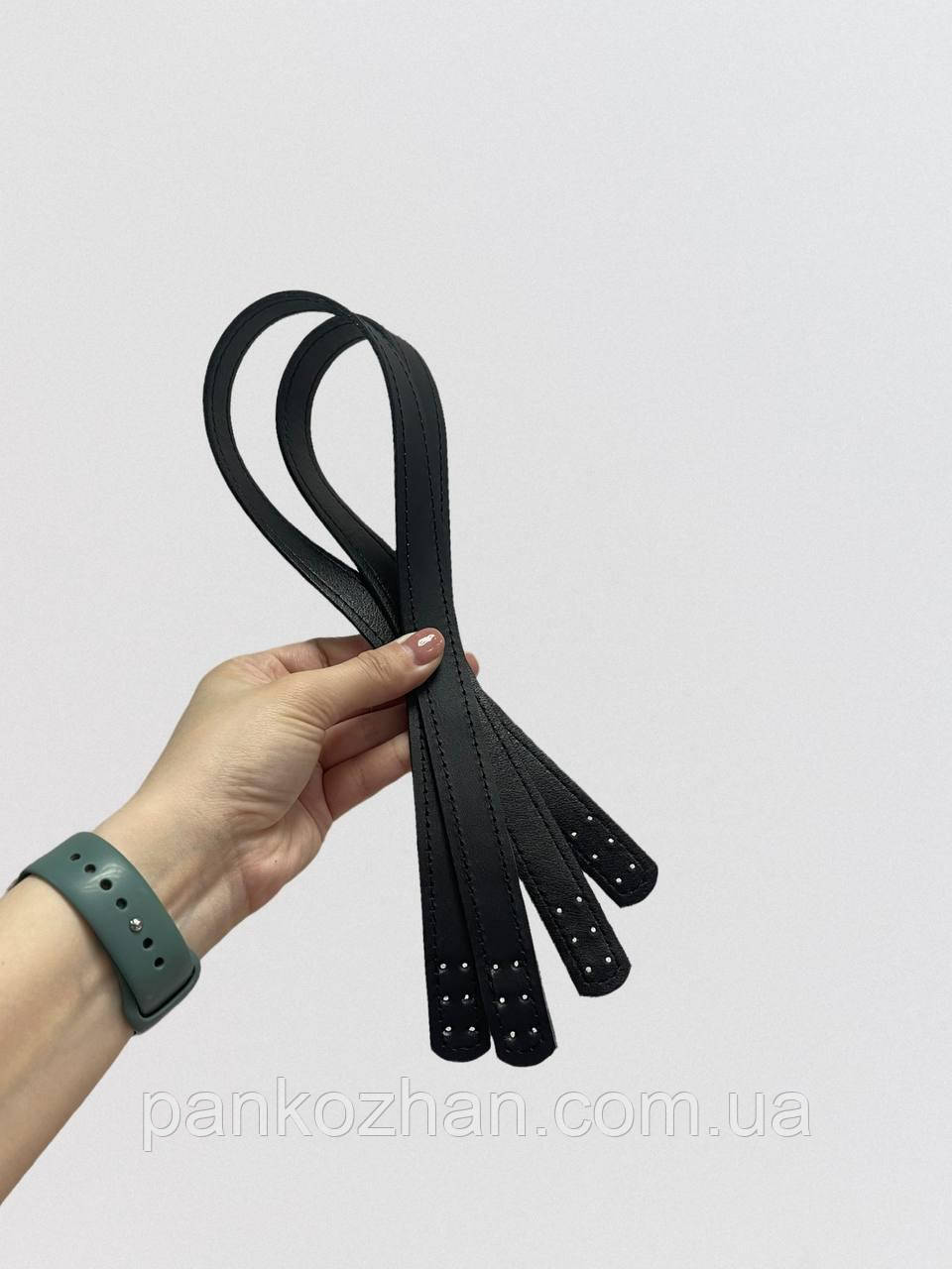 Ручки пришивні для шоппера, шкіра на ШКІРПІДКЛАДІ прошиті, 60,70,80х2 см, фото 1