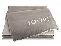 Хлопковый плед JOOP! Uni-Doubleface Graphit-Rauch 150х200