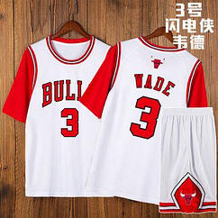 Баскетбольна форма Вейд 3 Чикаго Булс комплект Wade Chicago Bulls білий