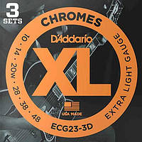 Струны D'Addario ECG23-3D Chromes Flat Wound 10-48 3 sets