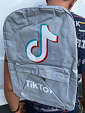Рюкзак міський текстовий TikTok R271 Сірий, фото 2