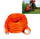 Подовжувач садовий 30м 1 гніздо 16А 3,5 кВт, для газонокосарки, помаранчевий LMK070, фото 3