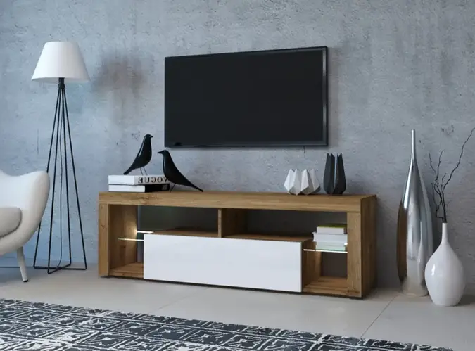 Купить Современная тумба под телевизор с полками «HUGO» ММ Открытая ...