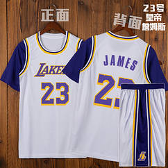 Баскетбольна форма Леброн Джеймс 23 Лос bere Лейкерс комплект James Lakers біло-фіолетова