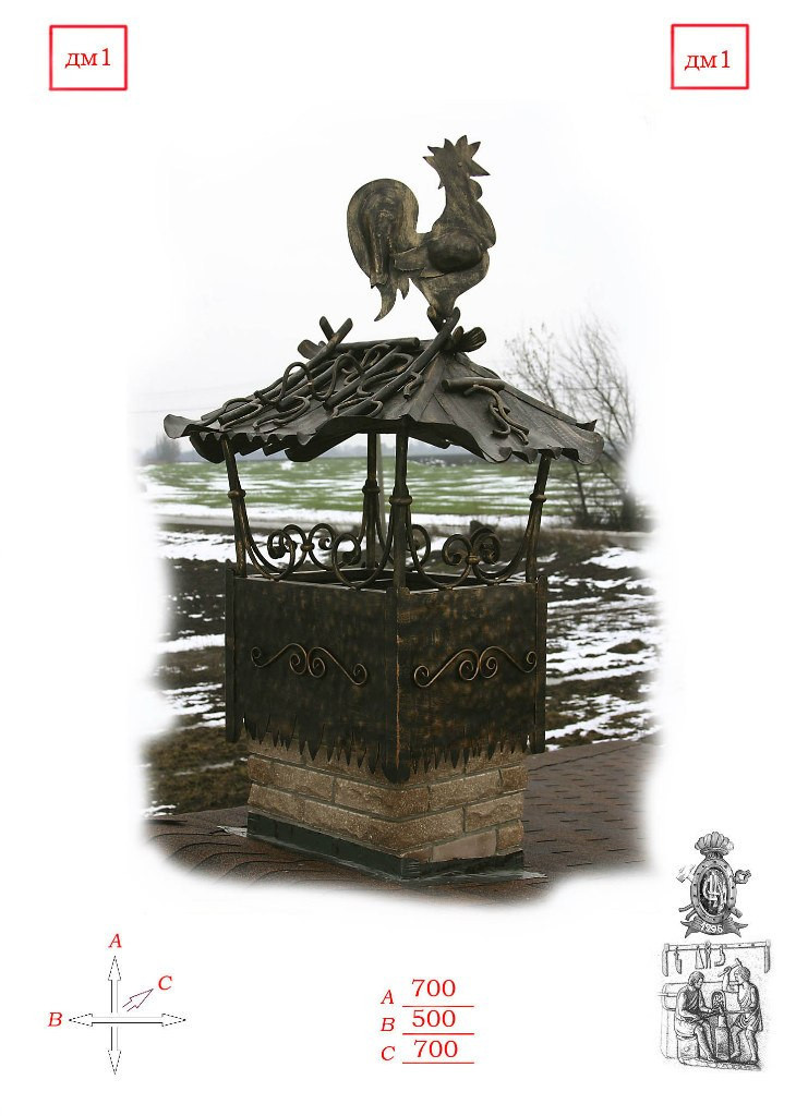 Кришка на димохід кована , фото 1