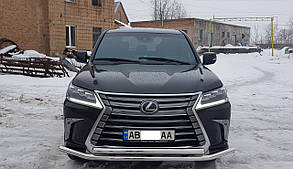 Захист переднього бампера ВУС подвійний Lexus LX570 2015+ кенгурятник захист бампера дуги пороги