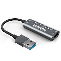 Внешняя видео карта видеозахвата HDMI - USB для стримов, записи экрана и оцифровки видео