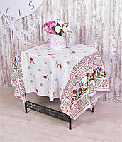 Скатерть льняная на кухонный стол Скатерть с маками на кухонный стол Скатерть 120х150