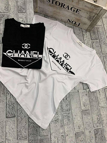 Футболка жіноча чорна Chanel розміри S,M,L, фото 2
