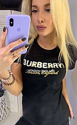 Футболка жіноча чорна burberry розміри S,M,L