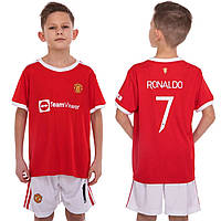 Форма футбольна дитяча Манчестер Юнайтед Роналдо розміри 20(125см) 22(130см)