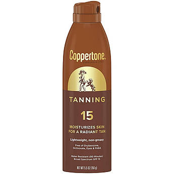Сонцезахисний спрей для тіла з тонувальним ефектом Coppertone Tanning Sunscreen Spray SPF 15 156 г