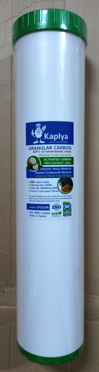 Картридж вугільний Kaplya CFCK20B із завантаженням KDF, 20"х4.5" (Тайван)