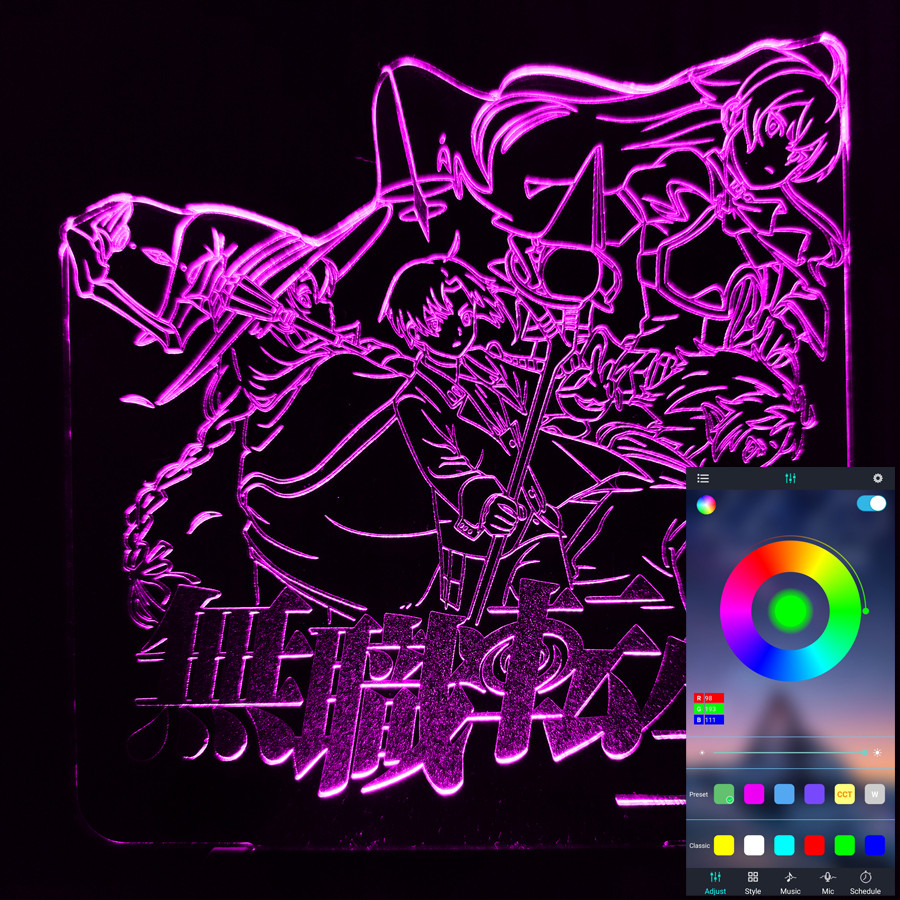 Акриловий світильник-нічник керування з телефона Переродження безробітного tty-n001660