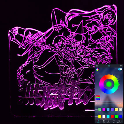 Акриловий світильник-нічник керування з телефона Переродження безробітного tty-n001660, фото 1