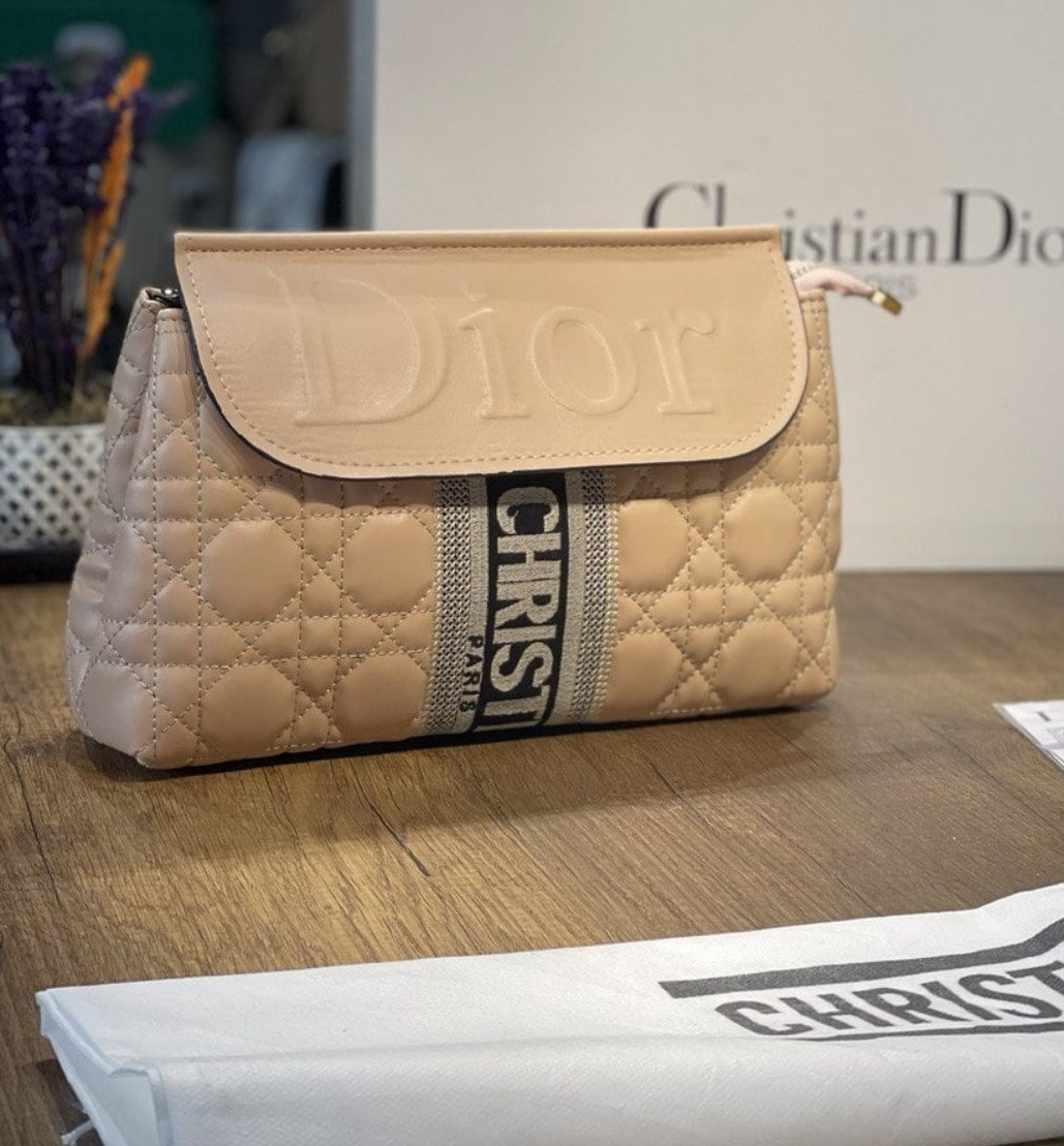 Жіноча сумка Dior, тканинивий ремінь, бежева 27*19 см, 931222, фото 1