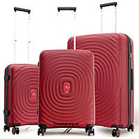 Комлект чемоданов Франция ультралёгких полипропилен большой средний маленький (L M S) красный | Snowball 05203