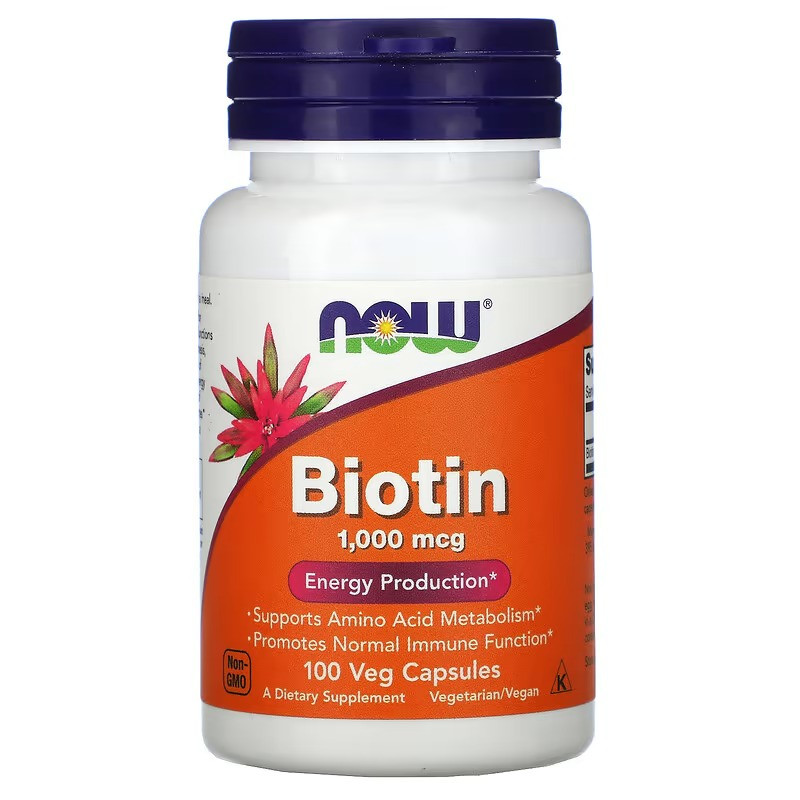 Биотин NOW Foods "Biotin" 1000 мкг (100 капсул)