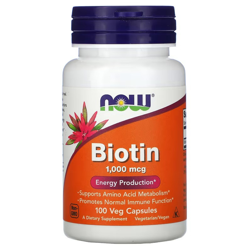 Биотин NOW Foods "Biotin" 1000 мкг (100 капсул), фото 1