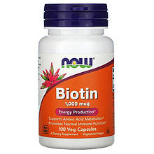 Биотин NOW Foods "Biotin" 1000 мкг (100 капсул)