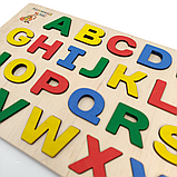 Дерев'яна іграшка Дощечка Вкладки Англійський алфавіт, фото 2