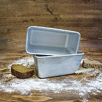 Форма хлебная для выпечки маленьких буханок хлеба и кексов Л12 алюминий (16.7х8.7х7.6 см)